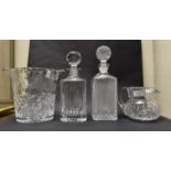 Four pieces of cut glass,