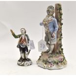 Two Meissen stlye figurines 19th and 20th Century (A/F)