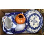 A Doulton Burslem Tudor pattern wash bowl and jug; a Doulton Kelmscot large bowl;