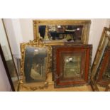 A Victorian gilt gesso edged rectangular wall mirror,