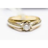 A diamond solitaire ring, brilliant cut diamond, approx 0.