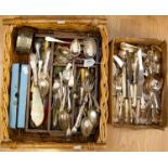 Collection of silver plated Ashberry flatwares spoons knives and forks together with an assotment