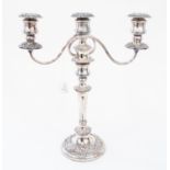 A Victorian silver-plate candelabra,