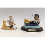 Royal Doulton figurines Winnie the Pooh and the Brain of Pooh on stand all boxed