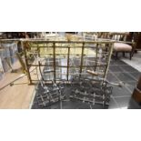 Early 20th Century Wrought Iron white painted Garden seat on castors together with a pair of