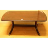 A late 20th Century mahogany coffee table, of low size,