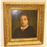 English school (19th Century) portrait of a boy (oil on board)