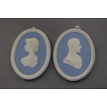 Two Wedgwood oval portrait plaques to commemorate The Coronation of Her Majesty Queen Elizabeth II