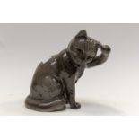 Beswick seated cat scratching ear, British blue,