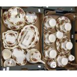 A Royal Albert "Old Country Roses" part tea service comprising; nine cups, nine saucers,