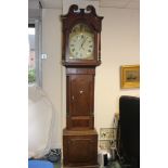 George III oak and mahogany ,30 hour longcase clock with painted dial.