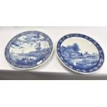 A pair of Dutch Delft chargers, early 20th Century,