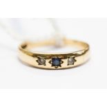 An early 20th Century diamond and sapphire ring,