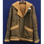 A leather flying jacket with a sheepskin lining, late 1970/ early 1980's by Eagle,