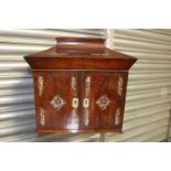 19th Century rosewood and mother of pearl inlaid writing box and jewellery cabinet