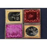 Two mid 19th Century family daguerreotype photographs in presentation cases (2)