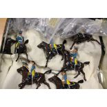 A collection of assorted painted and unpainted horseback and other lead figures (one box)