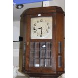 1940's oak wall clock (A/F)