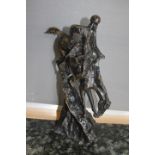 After Fredrick Remmington, a bronze figure group; Mountain Man,