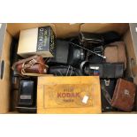 Box cameras, Kodak processing/development tank,