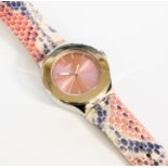 A modern large 'Swatch' watch, with faux snakeskin strap 'Irony' Reg No.