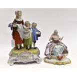 Early 20th Century Yardley lavender advertising window figurine along with capodimonte figure of an