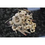 A Chinese ivory bead necklace,