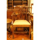 A George III mahogany washstand, fitted with a single drawer, a small mahogany tripod table,