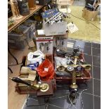 Pub memorabilia interest two new keg towers, two Fackelman boxes bar butlers, brass beer hand pump,