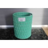 Pale green bamboo designed brush pot, seal mark to base,