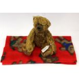 The Teddy Bear Orphanage bear with comfort blanket