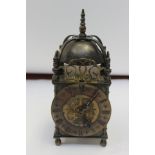 An early 20th Century brass cased skeleton clock,