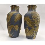 Two Langley Ware floor vases. Circa 1900.