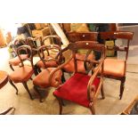 A harlequin set of ten chairs, comprising a pair of Edwardian Sheraton style oval backed chairs,