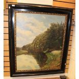 Victorian English School, river landscape, signed "R.B" and dated 1899 L.