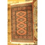 Wool prayer mat, dark red and gold tones, 110 cms x 58 cms,