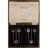 Cased silver spoons, Sheffield 1919,