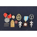 Reproduction WW2 Third Reich Political medals and badges to include Blood Order, Coburg badge,