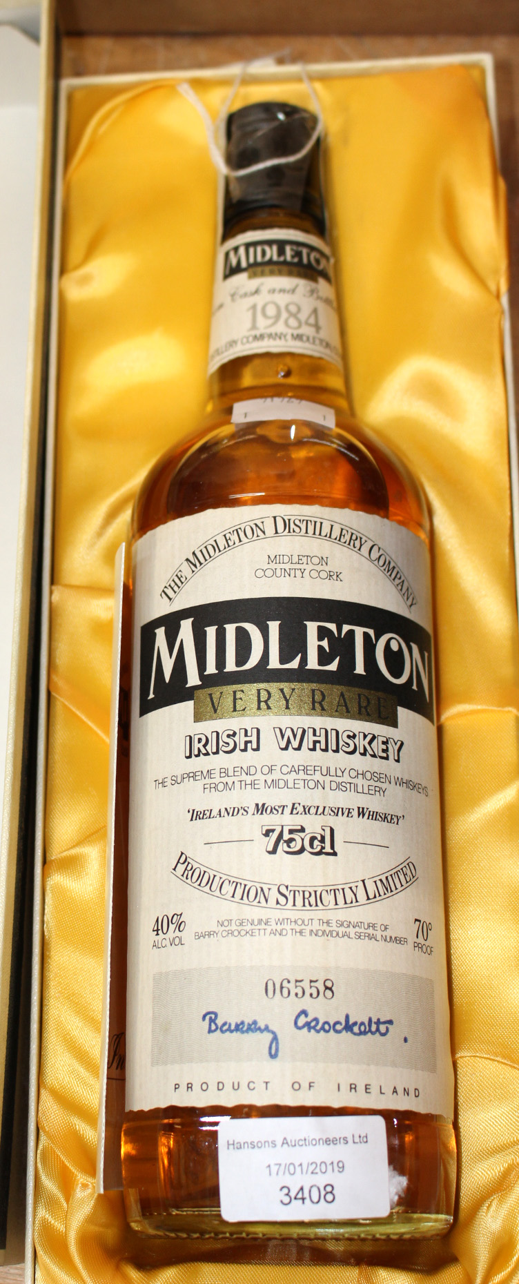 Midleton very rare Irish Whiskey, drawn from cask and bottled in the year 1984 in original box,