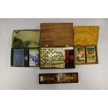 Gaming lot; dominoes, dice, cards,
