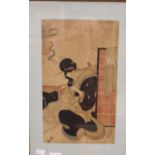 A Japanese wood block print signed