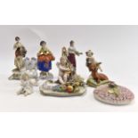 Collection of 19th and 20th Century figures including two lids