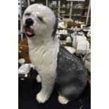 Italian floor standing "Old English Sheepdog" seated,