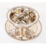 An Oneida USA silver plated punch bowl, with cups,