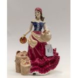 Royal Worcester figure, Fruit seller at Appleby Fair, limited edition of 500,