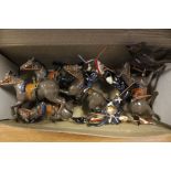 A small collection of assorted horseback lead figures (one box)