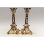A pair of Royal Crown Derby "2451" Imari candlesticks,