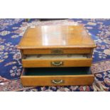 Victorian oak collectors case with brass handles