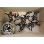 A small collection of assorted horseback lead figures as well as spares (one box)