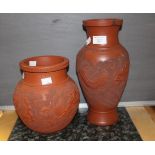 Two Chinese terracotta vases (af)